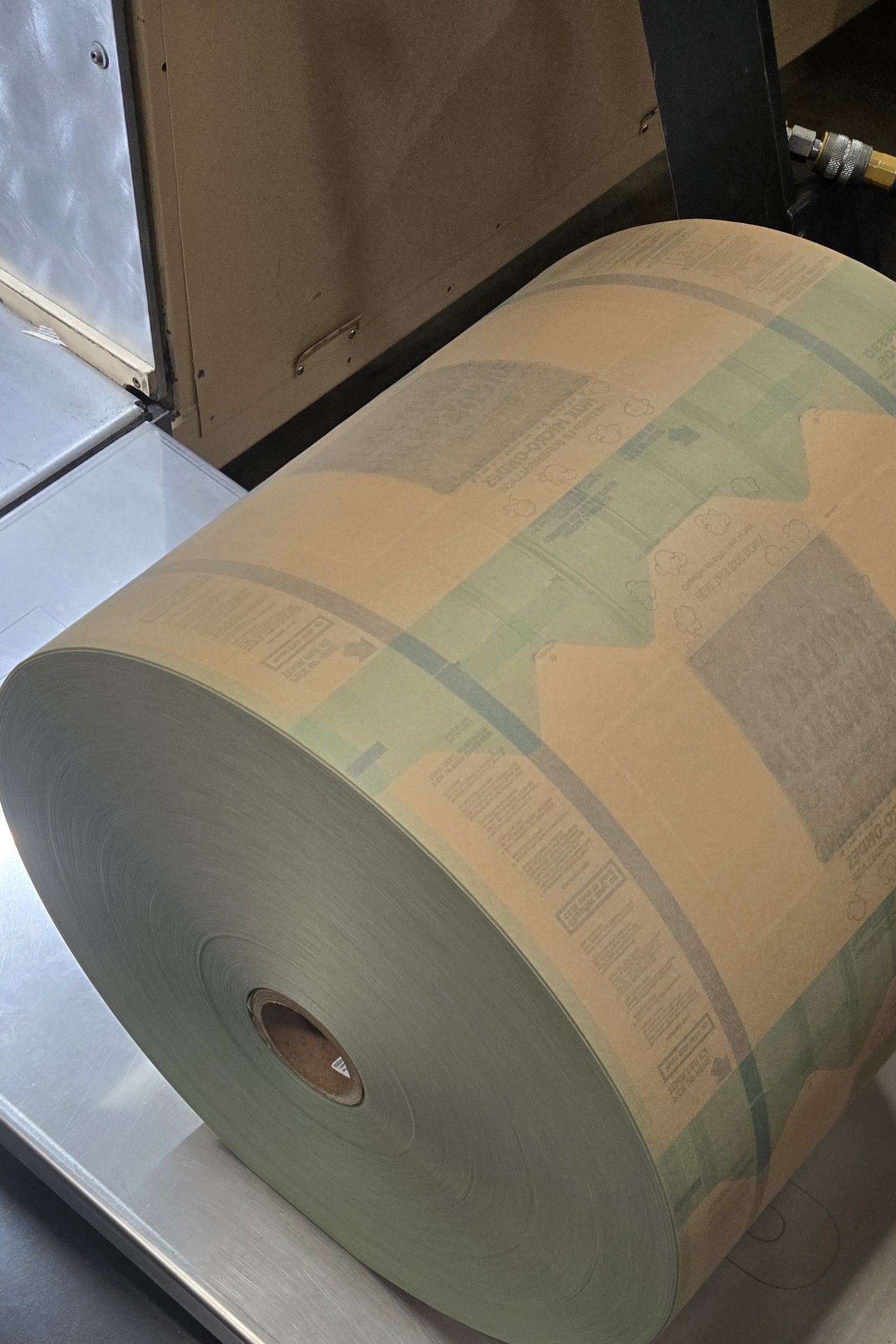 Microwave popcorn rollstock — continuous web on the roll